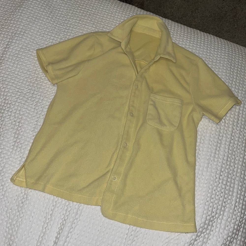 Towel material yellow set top